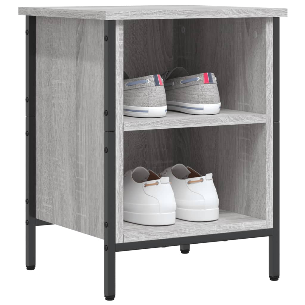 Gabinete de zapatos Vidaxl 38x35x50 cm de madera propiedad de madera de ok gris coloreada
