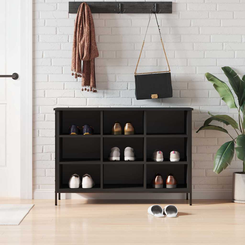 Vidaxl Cabinet da scarpe 100x35x70 cm Proprieted Black