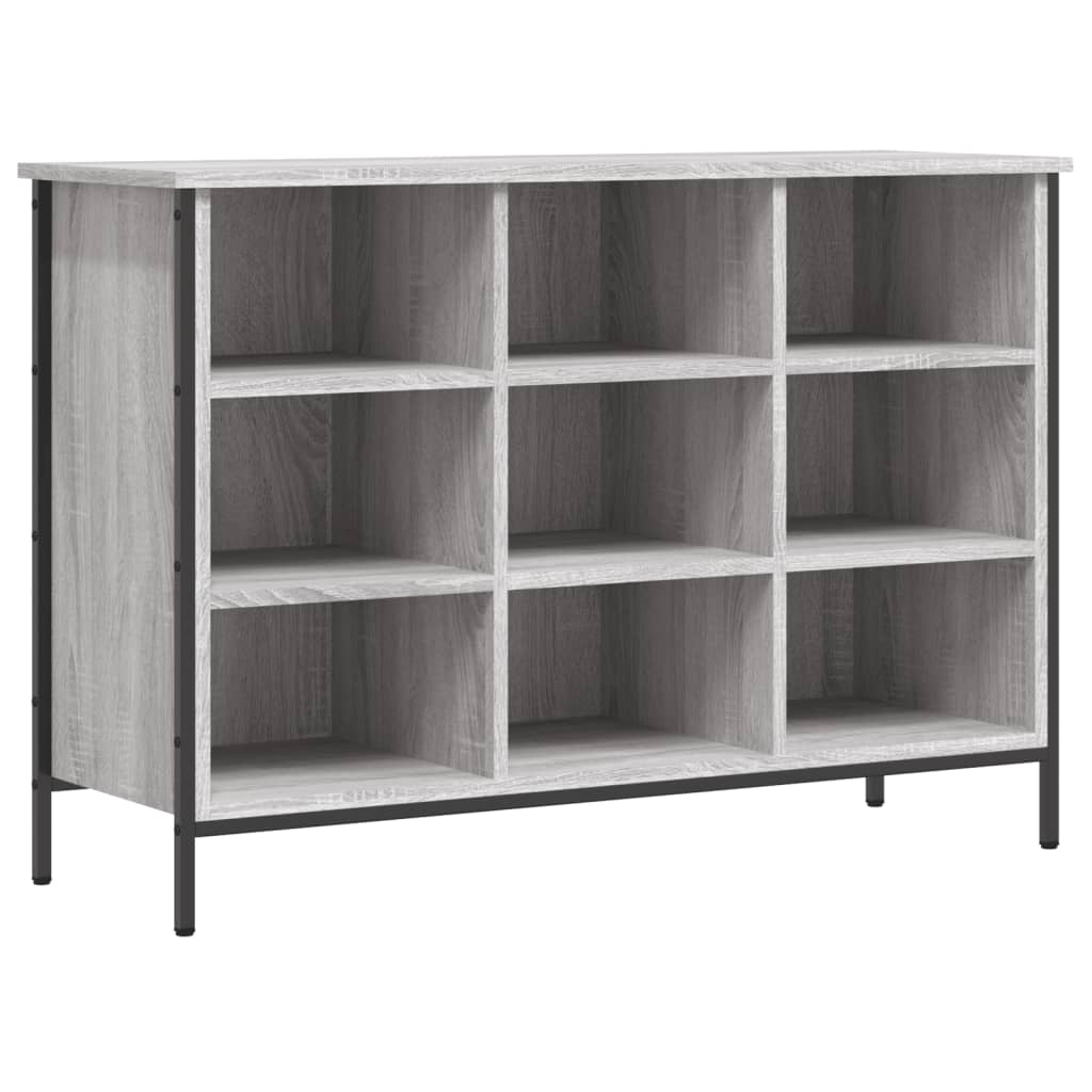 Gabinete de zapatos Vidaxl 100x35x70 cm de madera propiedad de madera de ok gris de roble