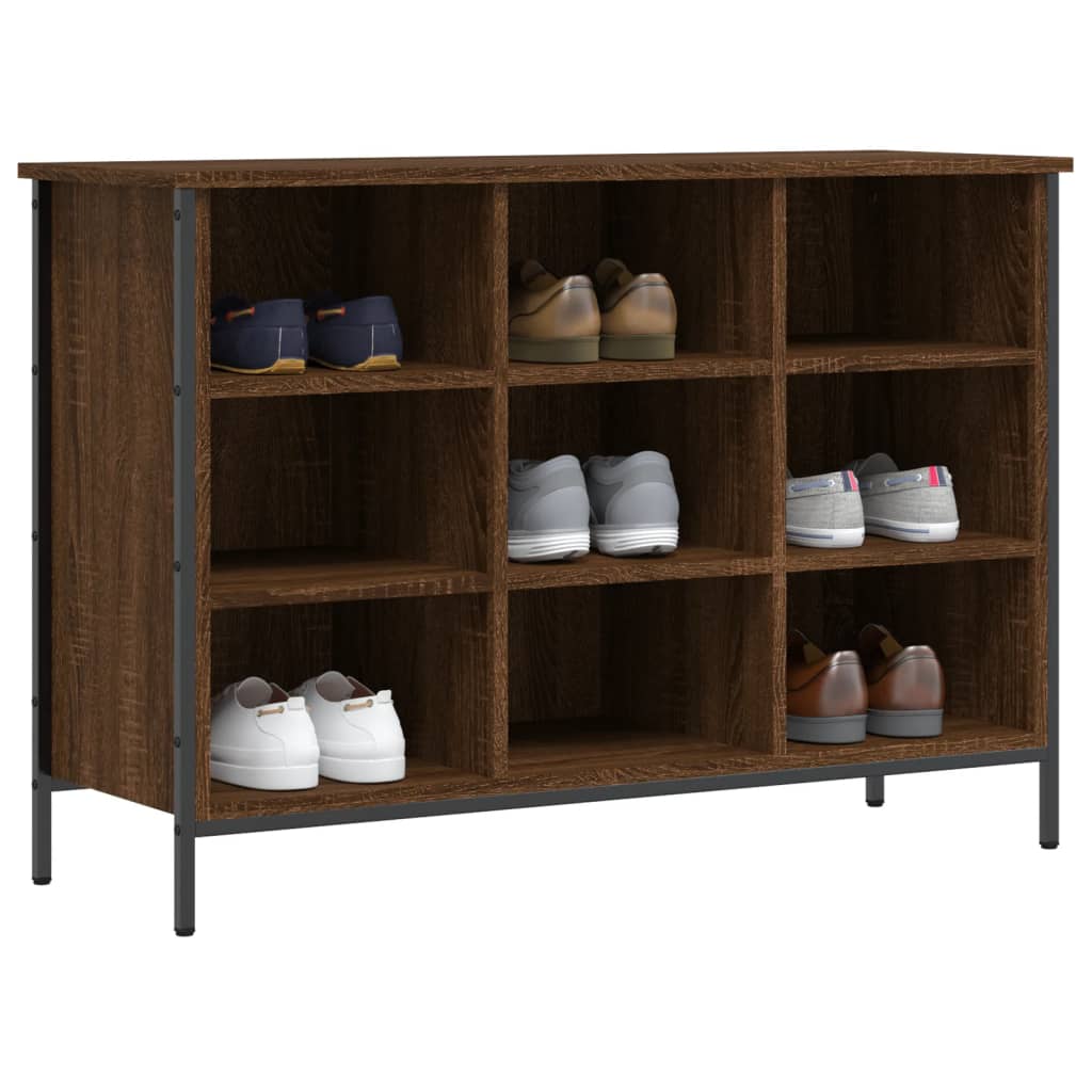 Gabinete de zapatos Vidaxl 100x35x70 cm Corte de madera de madera de roble de madera