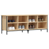 Gabinete de zapatos Vidaxl 131x35x50 cm de madera propiedad de Oak de Oak