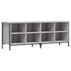 Gabinete de zapatos Vidaxl 131x35x50 cm Corte de madera de madera gris de roble