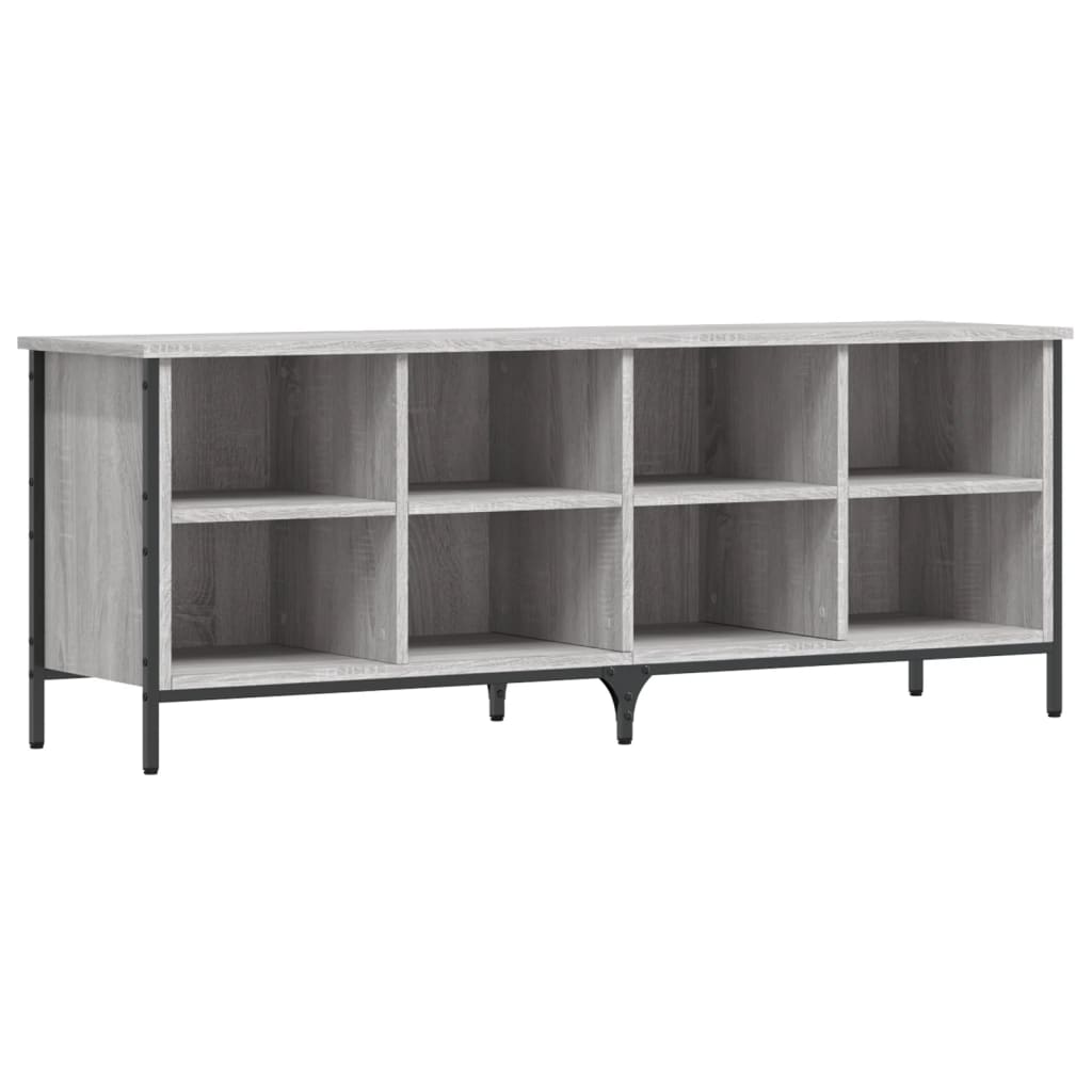 Gabinete de zapatos Vidaxl 131x35x50 cm Corte de madera de madera gris de roble