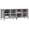 Gabinete de zapatos Vidaxl 131x35x50 cm Corte de madera de madera gris de roble