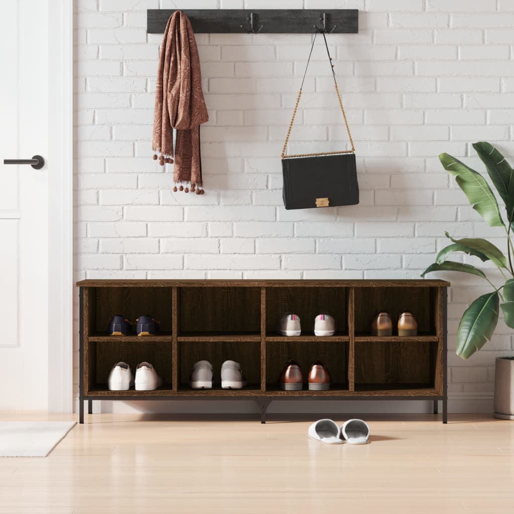 Vidaxl Cabinet da scarpe 131x35x50 cm COLORE IN BARCHIO COURO