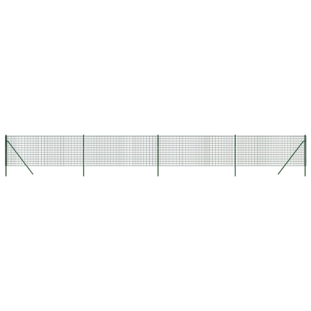 Vidaxl Mesh Mesh FET 0.8x10 M de acero galvanizado Verde