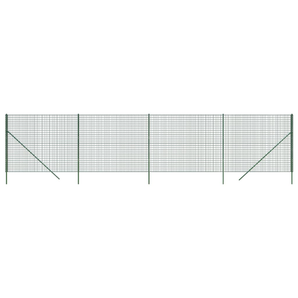 Vidaxl Mesh Mesh FET 1.6x10 M de acero galvanizado verde