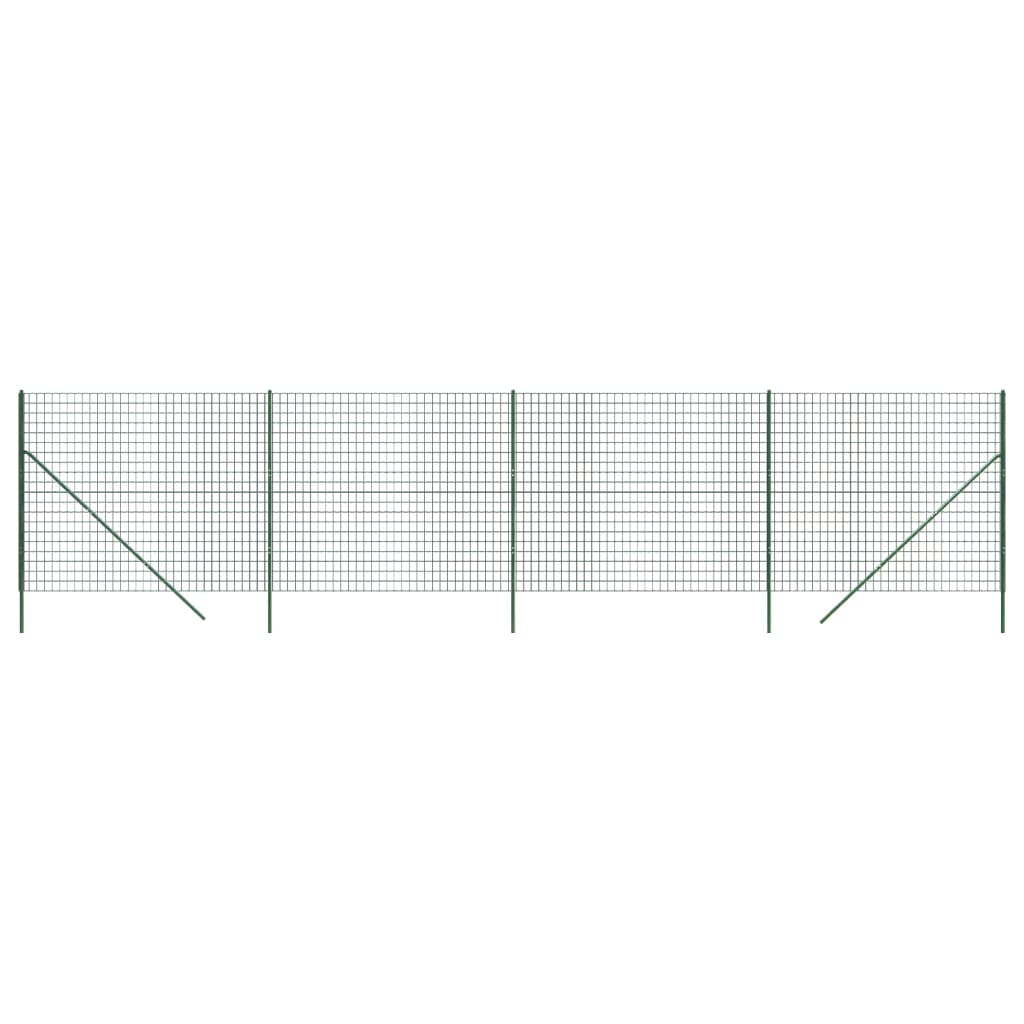 Vidaxl Mesh Mesh FET 1.4x10 M de acero galvanizado verde