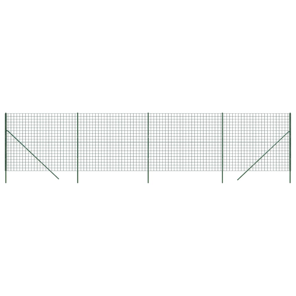 Vidaxl Mesh Mesh FET 2x10 M de acero galvanizado verde