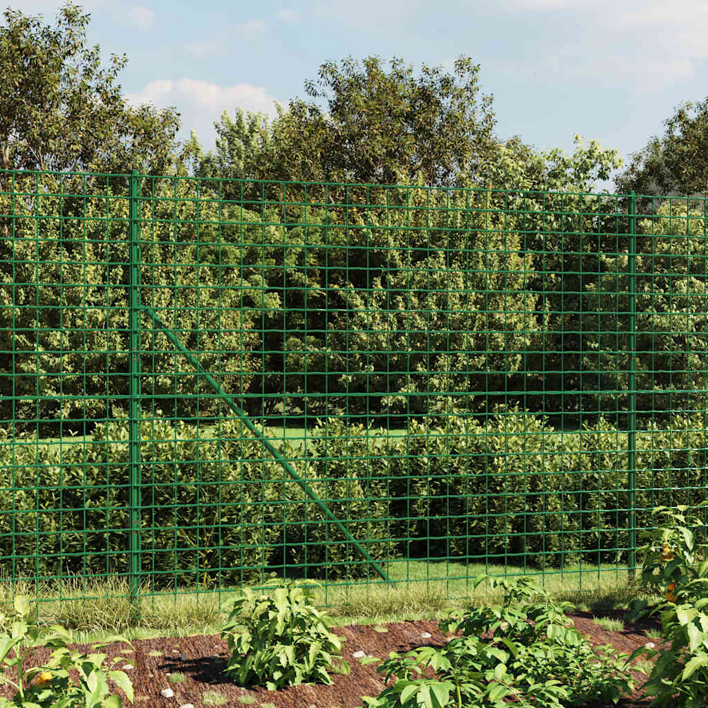 Vidaxl Mesh Mesh FET 2x10 M de acero galvanizado verde