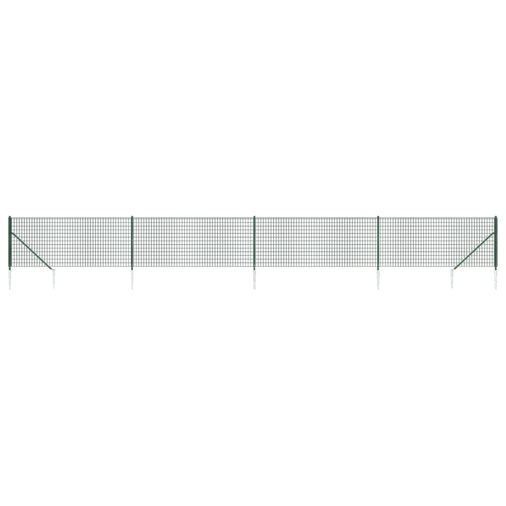 Recinzione in rete metallica Vidaxxl con ancoraggi a terra 0,8x10 m verde
