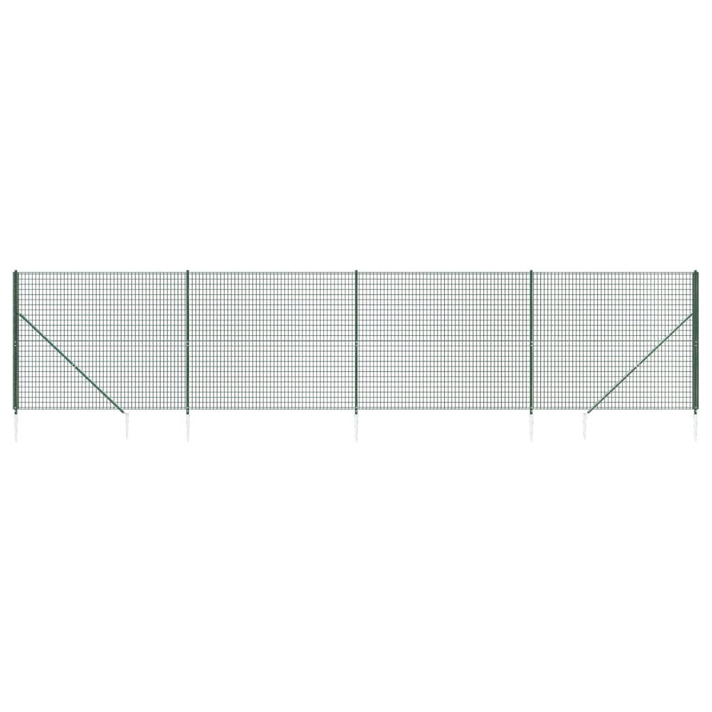FET a rete filo Vidaxl con ancore di terra 1,6x10 m verdi
