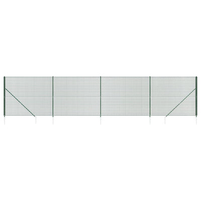 Vidaxl draadgaashek met grondankers 1,6x10 m groen