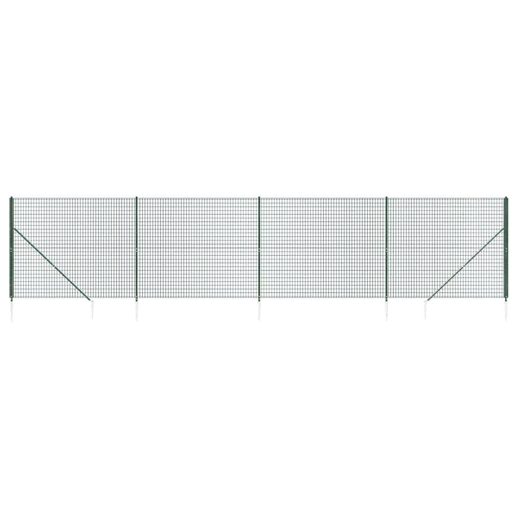 Vidaxl draadgaashek met grondankers 2x10 m groen