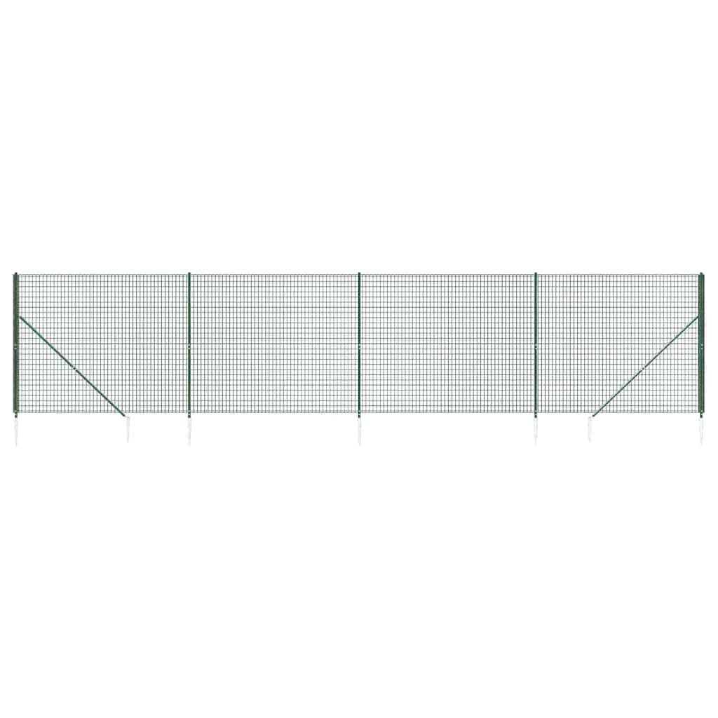 Vidaxl draadgaashek met grondankers 2,2x10 m groen