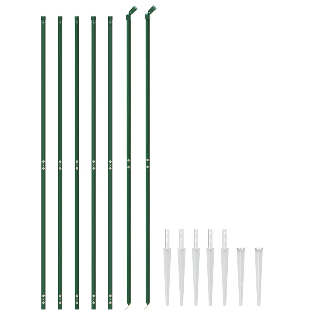 FET de malla de alambre de Vidaxl con anclajes de tierra 2.2x10 m verde