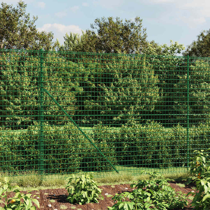 FET de malla de alambre de Vidaxl con anclajes de tierra 2.2x10 m verde