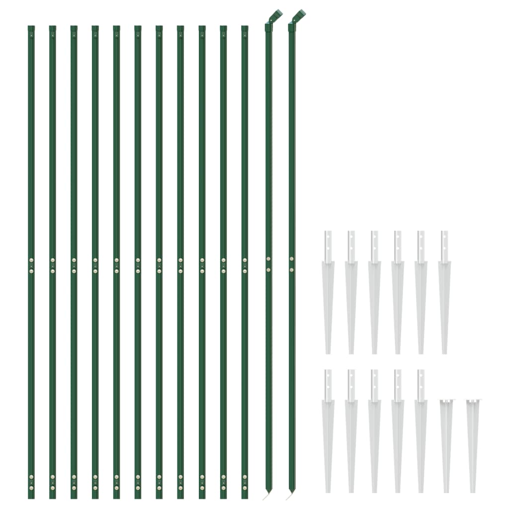 FET de malla de alambre de Vidaxl con anclajes de tierra 2x25 m verde