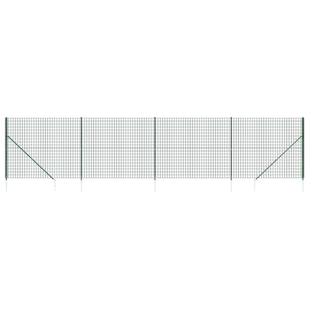 FET de malla de alambre de Vidaxl con anclajes de tierra 1.4x10 m verde