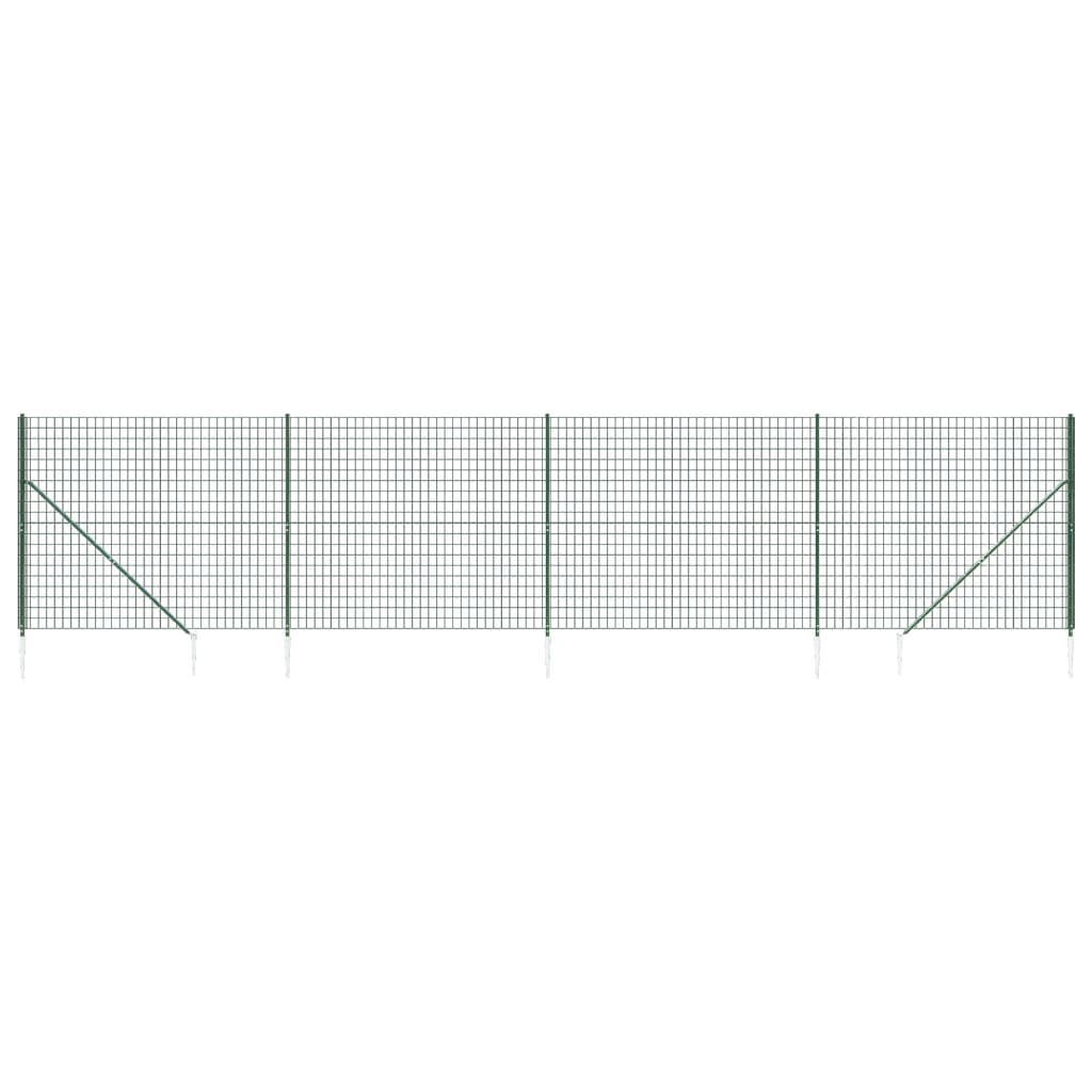 FET de malla de alambre de Vidaxl con anclajes de tierra 1.8x10 m verde