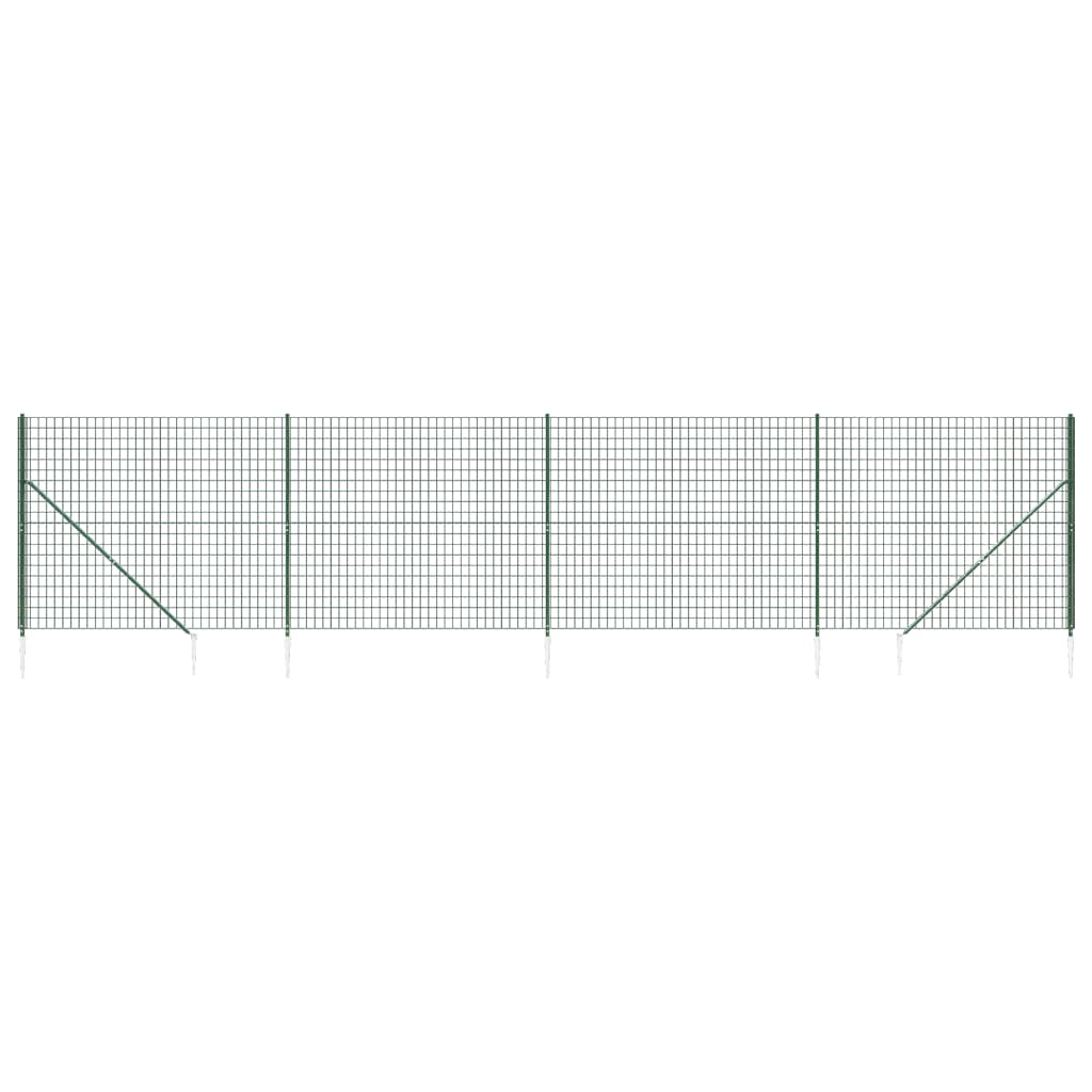 FET a rete filo Vidaxl con ancore di terra 2,2x10 m verdi