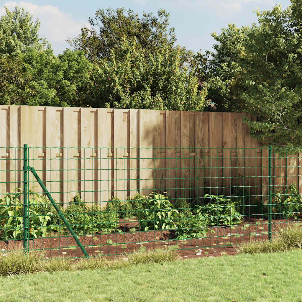 Vidaxl draadgaashek met grondankers 0,8x25 m groen