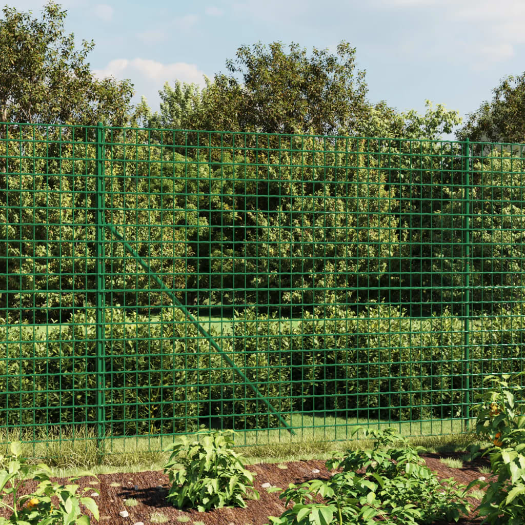 FET de malla de alambre de Vidaxl con anclajes de tierra 1.4x25 m verde