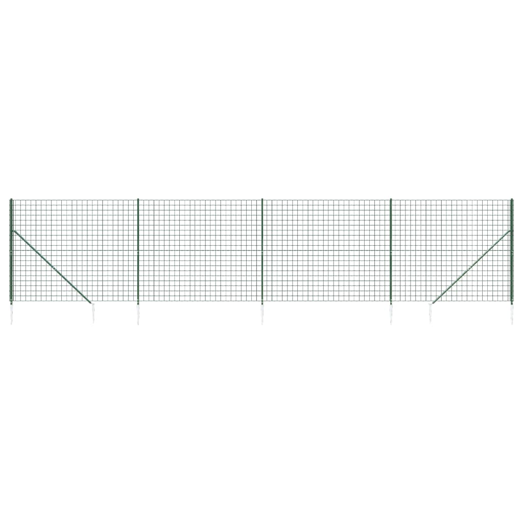 Vidaxl draadgaashek met grondankers 1,8x10 m groen