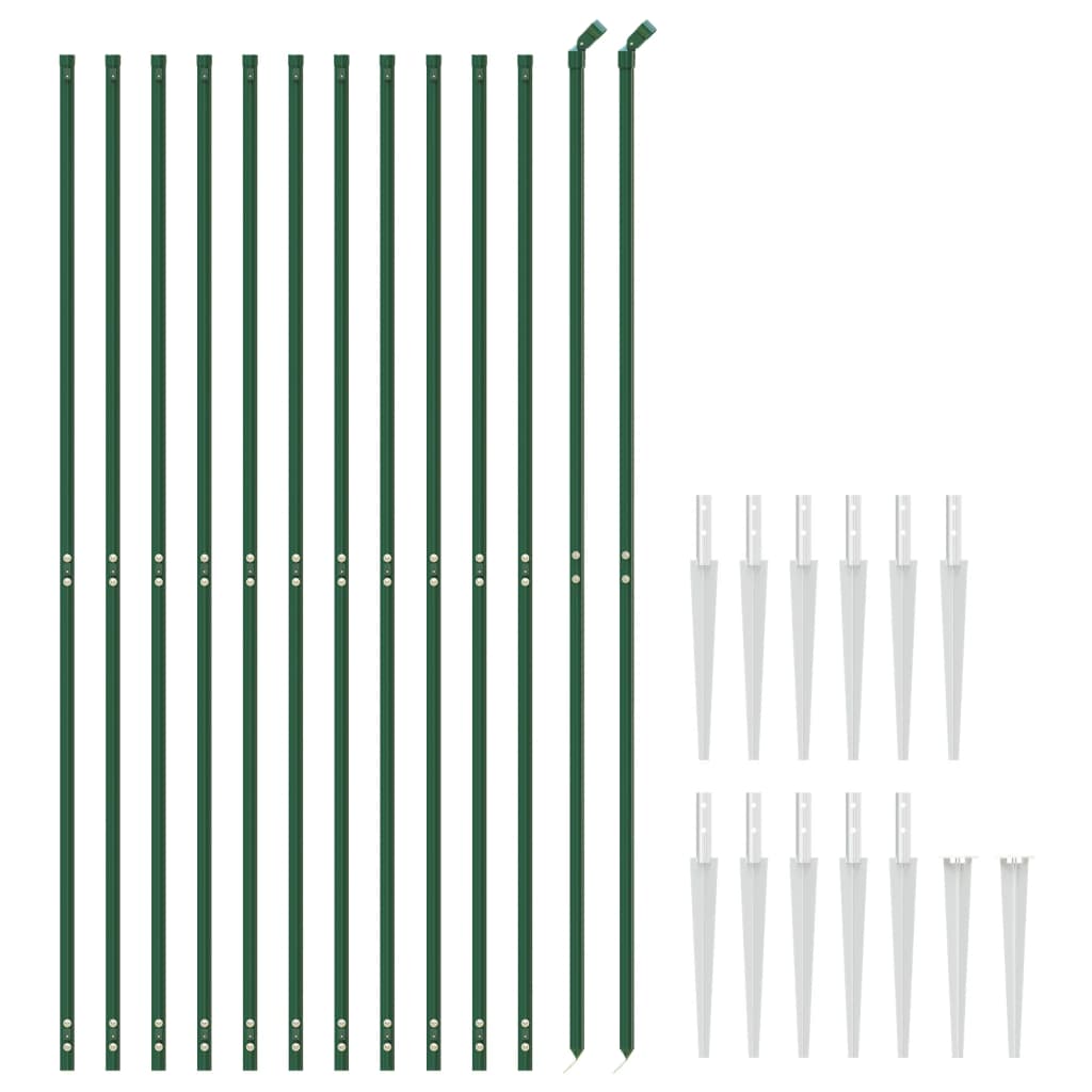 FET de malla de alambre de Vidaxl con anclajes de tierra 2x25 m verde