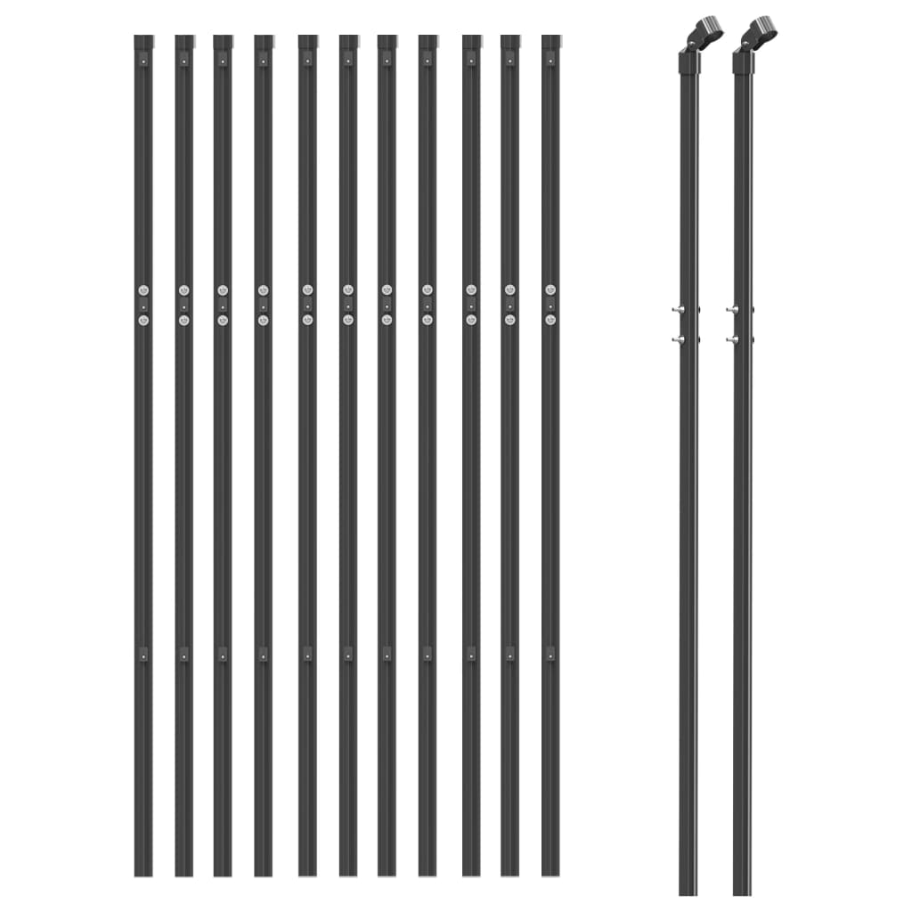 Vidaxl draadgaashek 0,8x25 m gegalvaniseerd staal antracietkleur