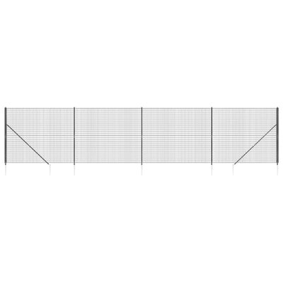 Vidaxl draadgaashek met grondankers 2x10 m antracietkleurig