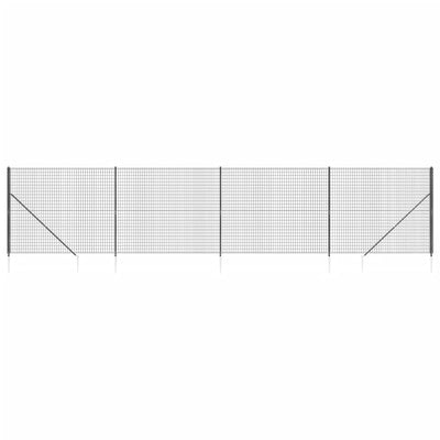 Vidaxl draadgaashek met grondankers 2,2x10 m antracietkleurig