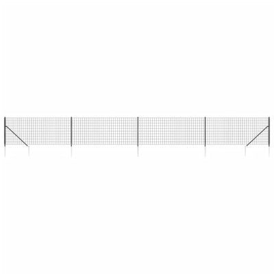 Vidaxl draadgaashek met grondankers 1x10 m antracietkleurig