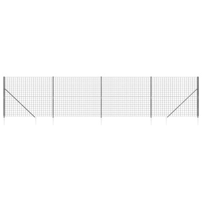 Vidaxl draadgaashek met grondankers 2x10 m antracietkleurig