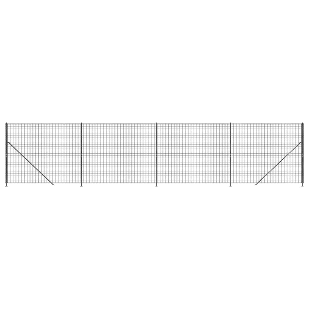 FET de malla de alambre Vidaxl con brida de 1.6x10 m de antracita