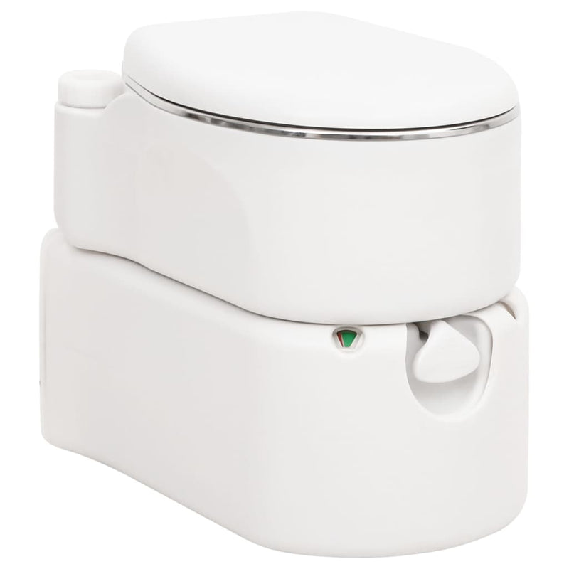 Vidaxl campingtoilet geïntegreerd 24+17 l hdpe en staal wit