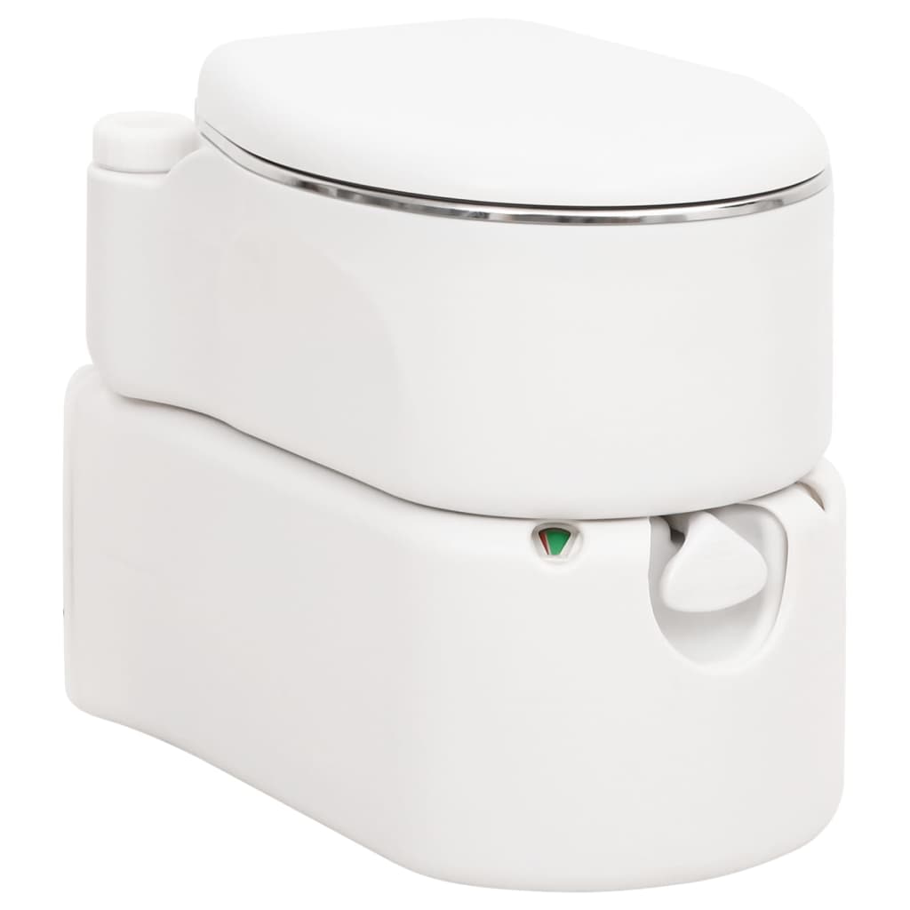 Vidaxl campingtoilet geïntegreerd 24+17 l hdpe en staal wit