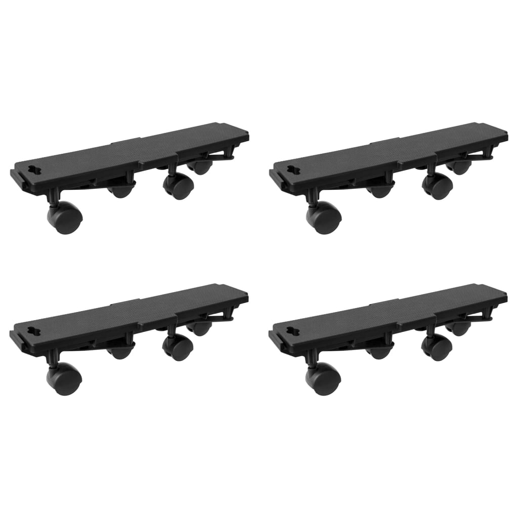 Vidaxl en movimiento de perros con 4 ruedas 4 st 170 kg polipropeno negro