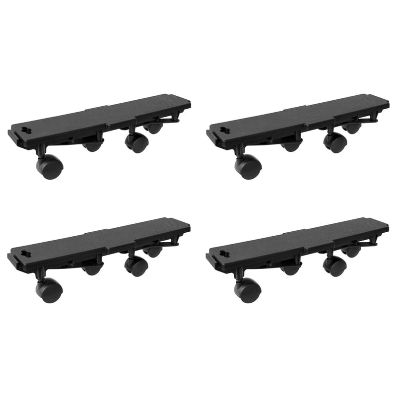 Cani in movimento Vidaxl con 4 ruote 4 St 170 kg di polipropene nero