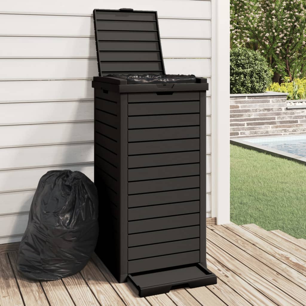 Vidaxl Garbage lattina per 41x41x86 cm Polypropene Black