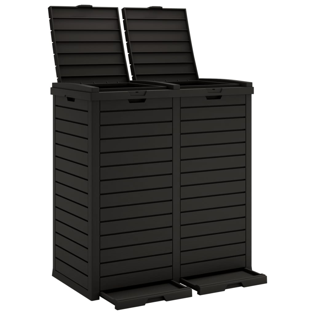 Vidaxl Barbage Can para jardín 78x41x86 cm polipropeno negro