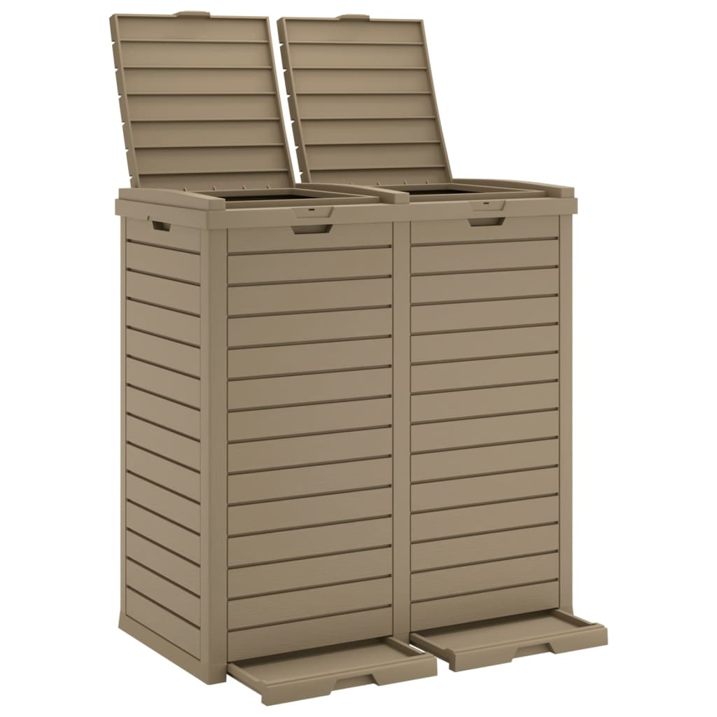 Vidaxl Garbage lattina per esterni 78x41x86 cm Polypropene Light Brown