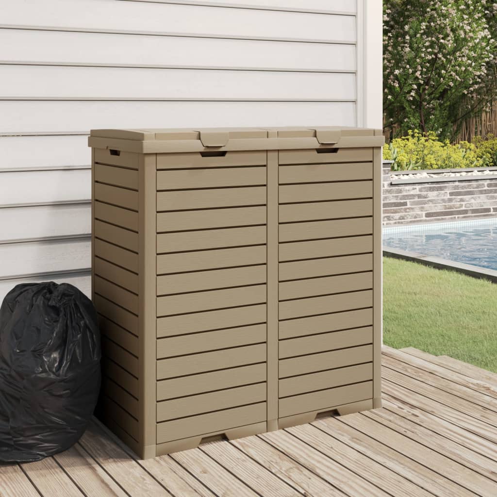 Vidaxl Garbage lattina per esterni 78x41x86 cm Polypropene Light Brown