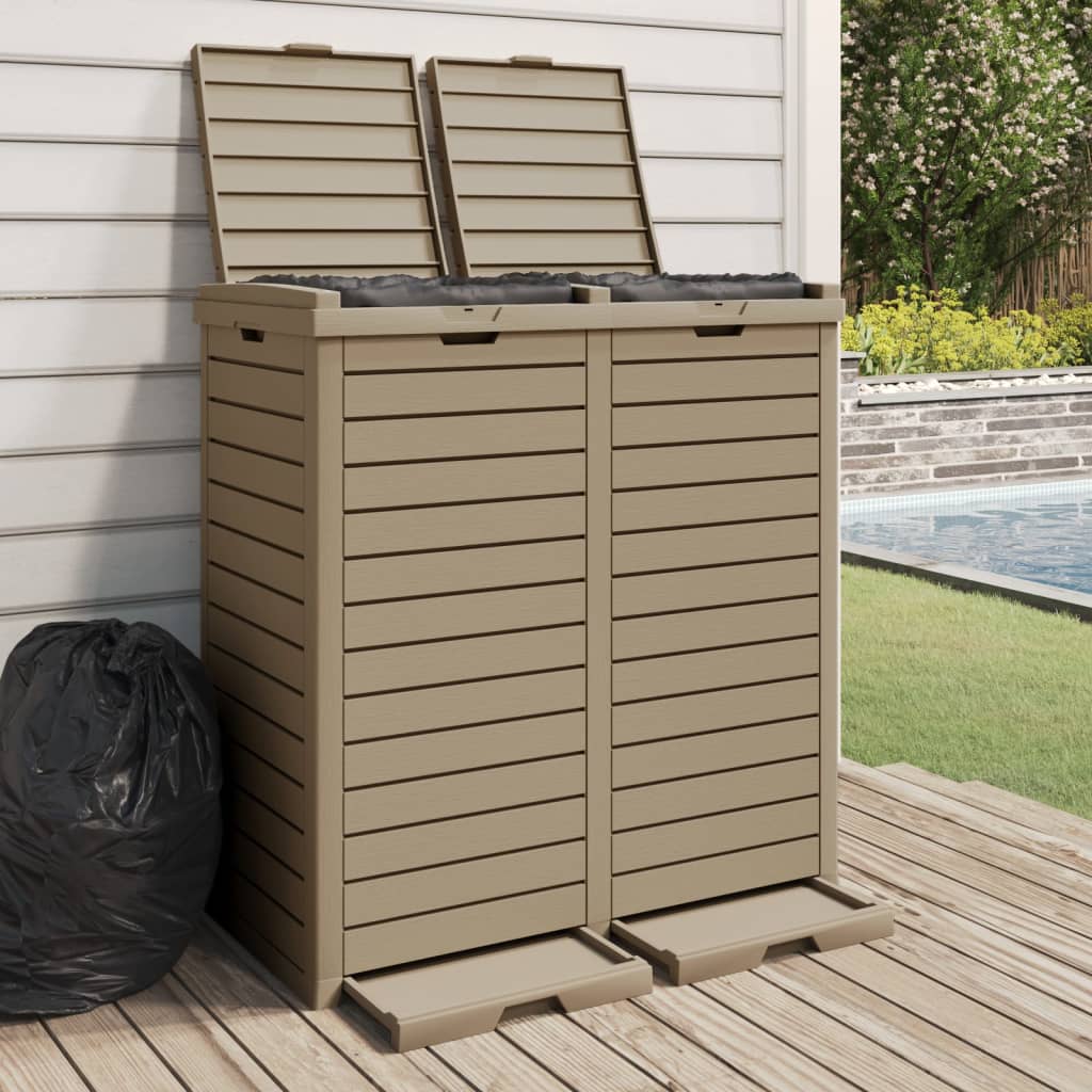 Vidaxl Garbage lattina per esterni 78x41x86 cm Polypropene Light Brown
