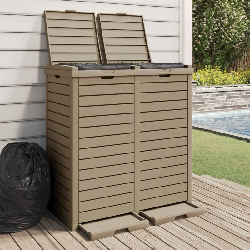 Vidaxl Garbage lattina per esterni 78x41x86 cm Polypropene Light Brown