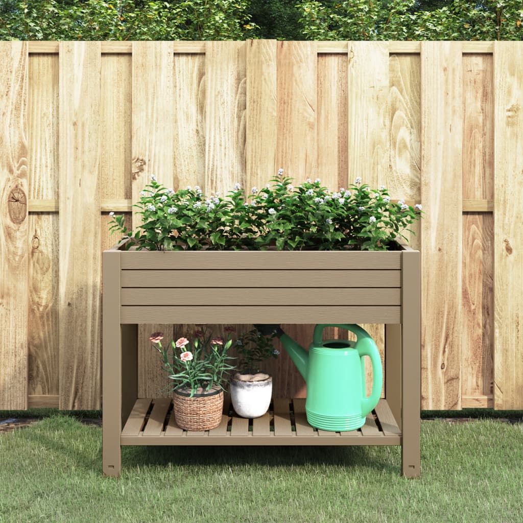 Plantador Vidaxl elevado 110x45x79 cm Polipropeno marrón claro