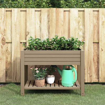 Vidaxl fioriera raccolta 110x45x79 cm in polipropene marrone chiaro
