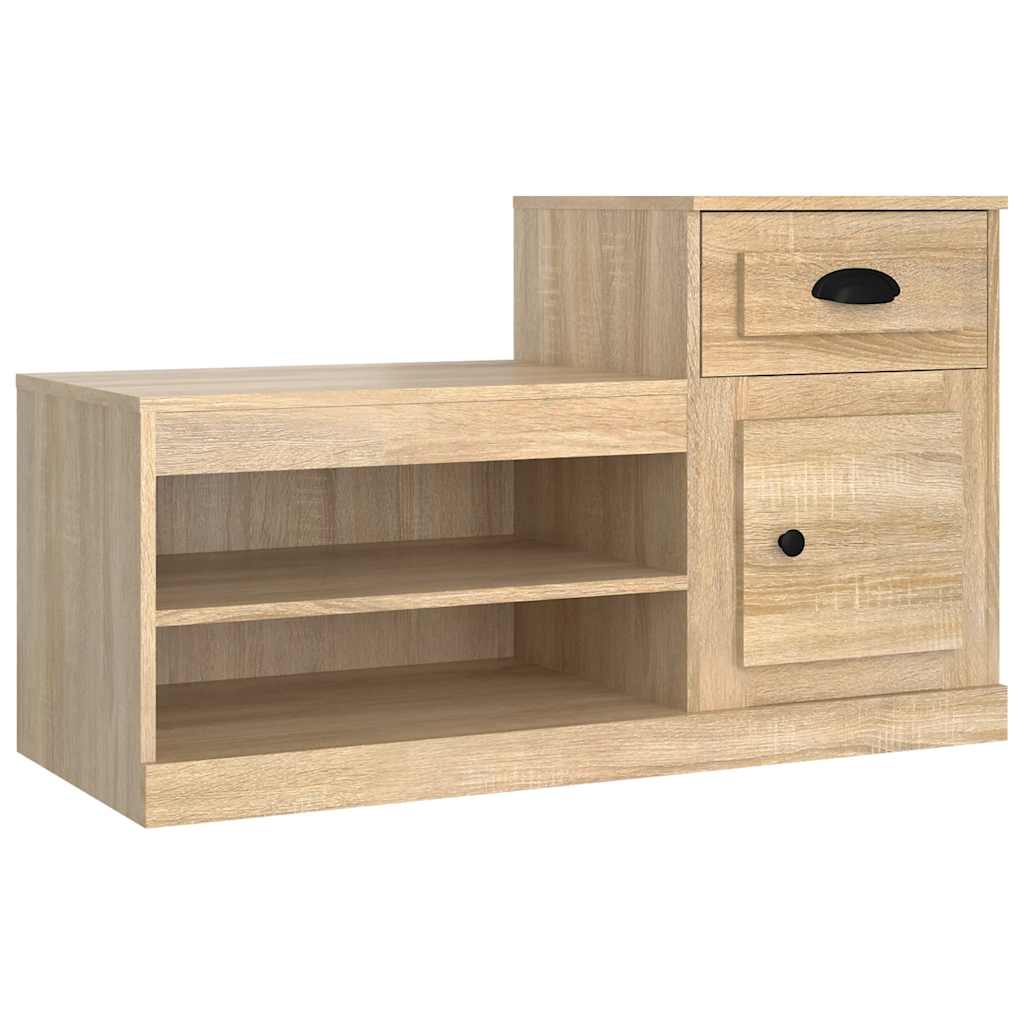 Gabinete de zapatos Vidaxl 100x42x60 cm de madera propiedad de Oak coloreada