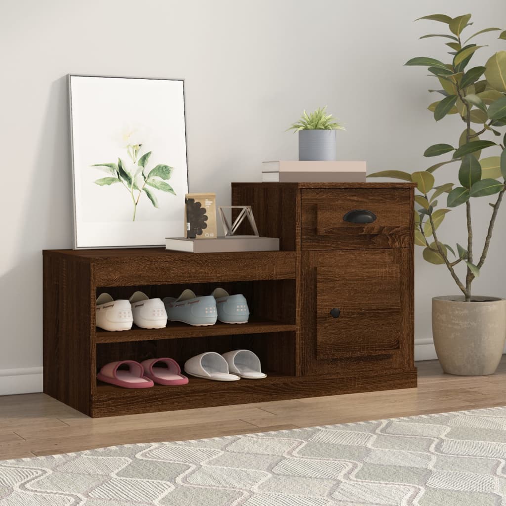 Vidaxl Cabinet da scarpe 100x42x60 cm Colore in rovere marrone in legno
