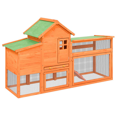 Vidaxl Chicken Coop 186.5x58.5x113 cm Pino sólido Brown